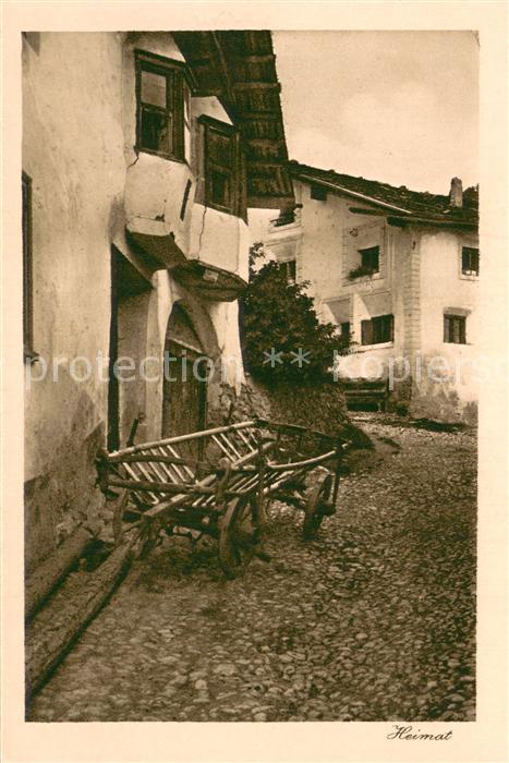 Sta Maria Muensterthal Dorfmotiv Leiterwagen