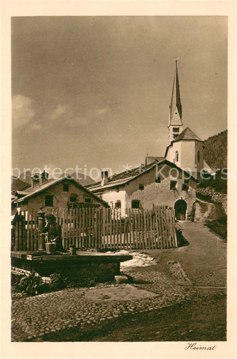 Zernez GR Ortspartie mit Kirche