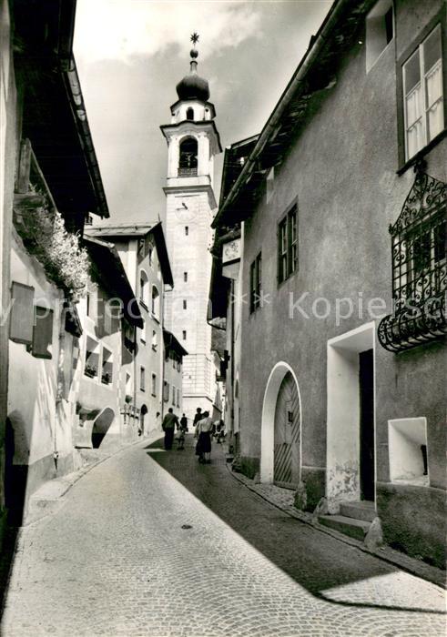 Samedan Dorfpartie mit Kirche