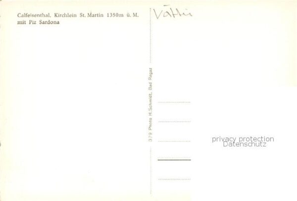 Calfeisental Calfeisenthal SG Kirchlein St Martin mit Piz Sardona – Bild 2