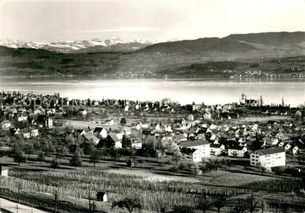 Uetikon See ZH Panorama Blick über den Zürichsee Alpen