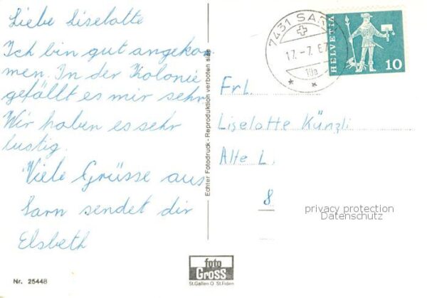 Sarn Heinzenberg GR Ortsansicht mit Kirche mit Piz Beverin – Bild 2