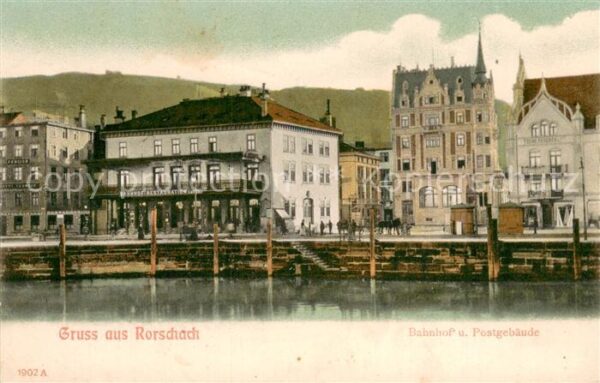 Rorschach Bodensee SG Bahnhof und Postgebäude