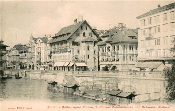 Zuerich ZH Rathausquai Rüden Zunfthaus Zimmerleute