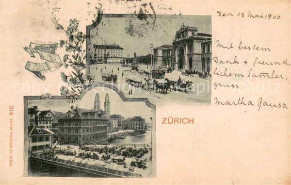 Zuerich ZH Zentrum Platz Limmat Brücke