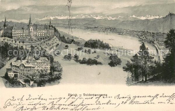 Zuerich ZH Waldhaus Dolder Zürichsee Alpen aus der