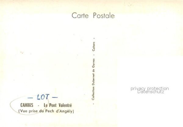 Cahors en Quercy 46 Lot Le Pont Valentré vue prise du Pech d An – Bild 2