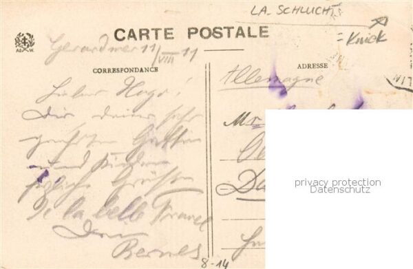 La Schlucht 88 Gerardmer Vosges Un Groupe Franco-Allemand a la Frontier – Bild 2