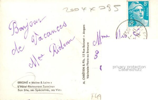 Erigne 49 Maine-et-Loire Restaurant-Hotel Terminus – Bild 2