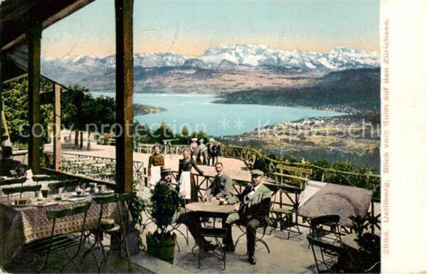 Uetliberg ZH Restaurant Uto-Kulm - Blick a. d. Züric