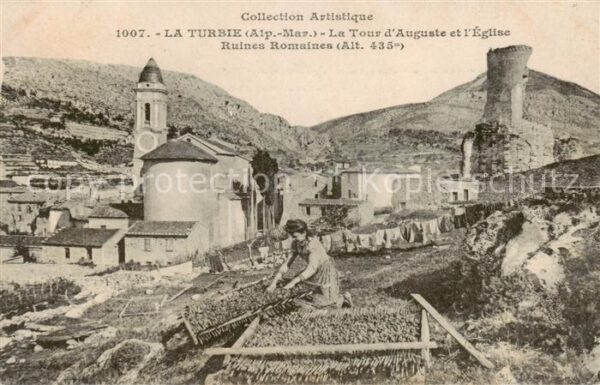 La Turbie 06 La Tour d Auguste et l Eglise - Ruines