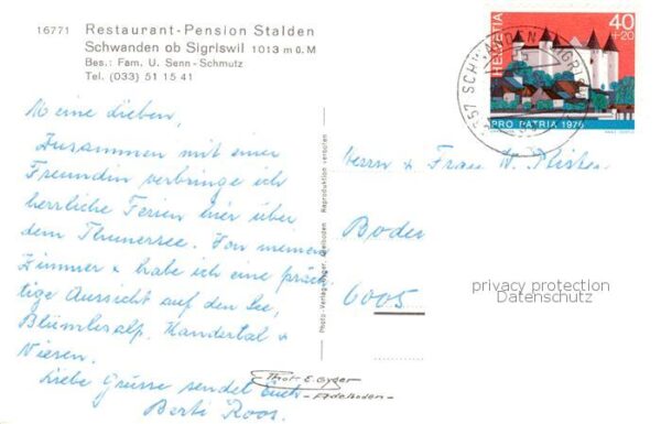 Schwanden BE Restaurant-Pension Stalden Aussenansich – Bild 2