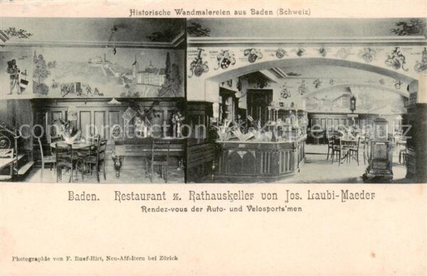 Baden  AG Restaurant z. Rathauskeller Innenansich