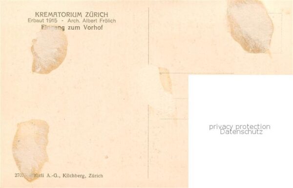 Zuerich ZH Krematorium Eingang z. Vorhof – Bild 2