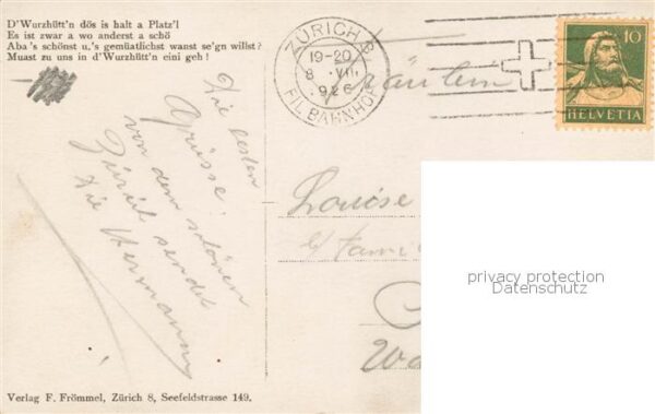 Zuerich ZH Oberbayr. Gebirgsschenke z. Wurzhütte I – Bild 2