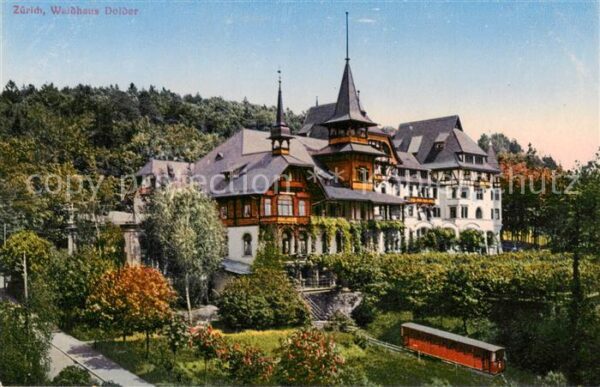 Zuerich ZH Waldhaus Dolder Aussenansicht m. Bahn