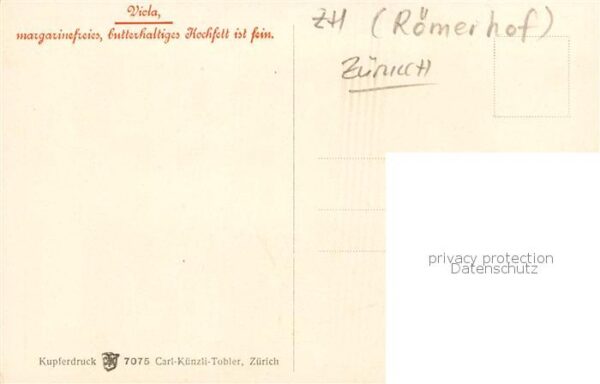 Zuerich ZH Römerhof Kupferdruck Carl-Künzli-Tobler – Bild 2