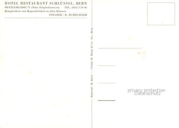 Bern BE Hotel-Restaurant zum Schlüssel Aussenan – Bild 2