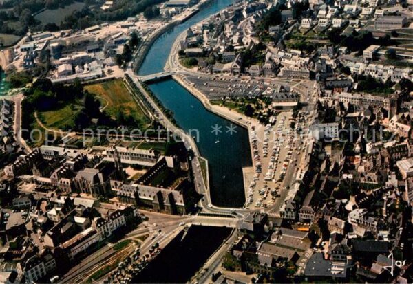 Lannion 22 Cotes-d Armor Fliegeraufnahme Le centre-ville et le L