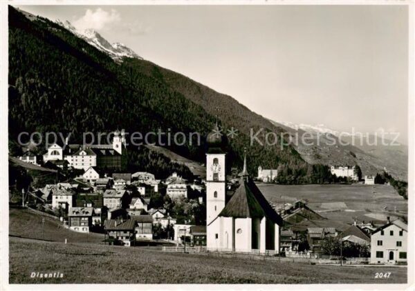 Disentis GR Gesamtansicht m. Kirche