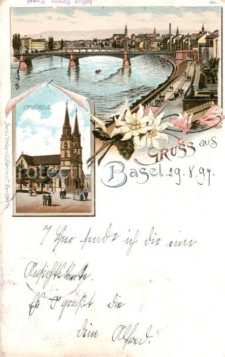Basel BS Rhein u. Kathedrale
