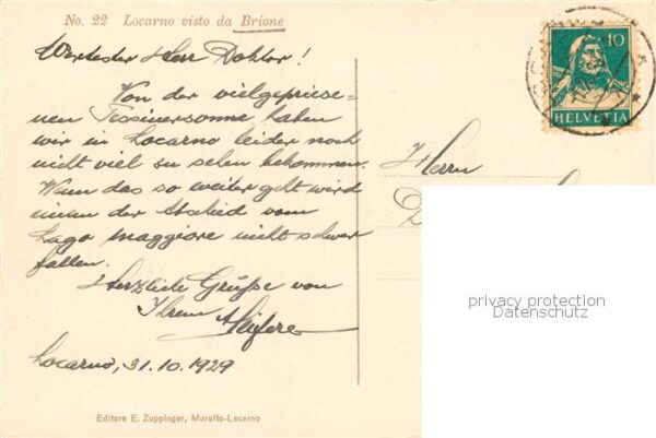 Brione-Verzasca Minusio TI Locarno visto da Brione - Künstlerkarte – Bild 2