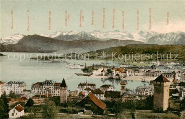 Luzern  LU Panorama m. See u. Alpen