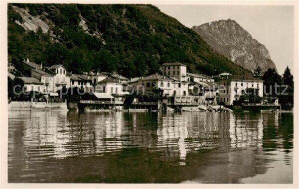 Melide Lago di Lugano Teilansicht v. Wasser aus ges.