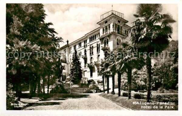 Lugano Lago di Lugano TI Hotel de la Paix Aussenansicht