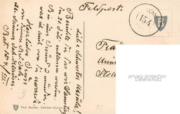 Tesserete TI Teilansicht m. Kirche Feldpost – Bild 2