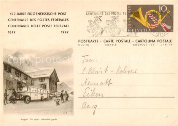 Genf  Geneve GE 100 Jahre Eidgenössische Post Autopost