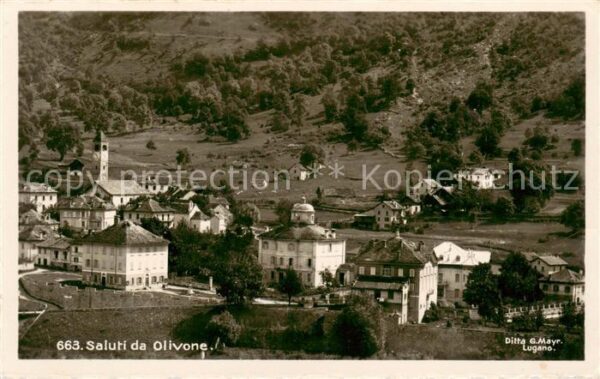 Olivone TI Ortsansicht mit Kirche