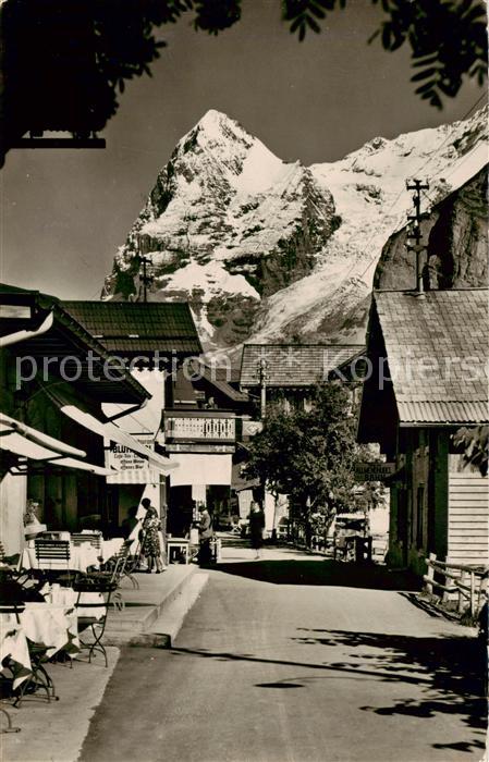 Muerren BE Dorfstrasse mit Eiger Berner Alpen