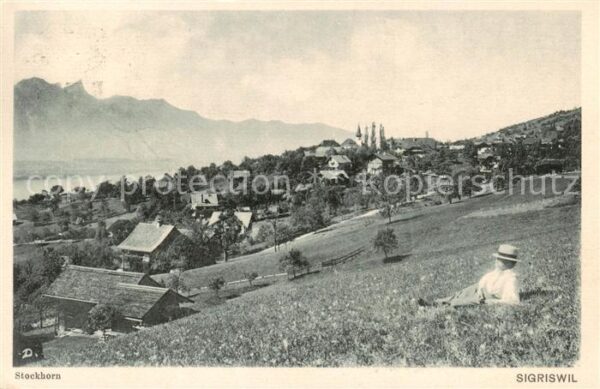 Sigriswil BE Panorama Blick gegen Stockhorn Berner A