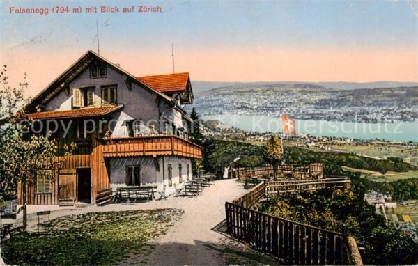Felsenegg ZH Panorama Blick auf Zürich Zürichsee