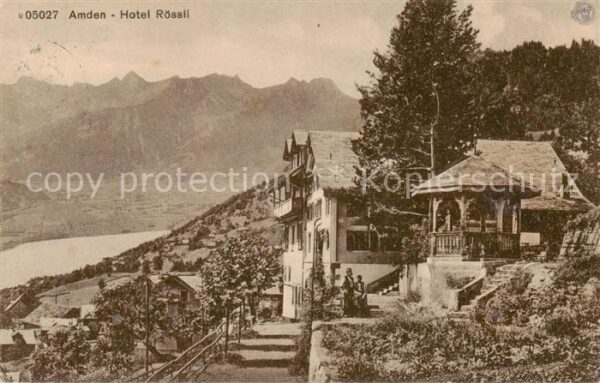 Amden SG Hotel Rössli Blick auf Walensee Alpen
