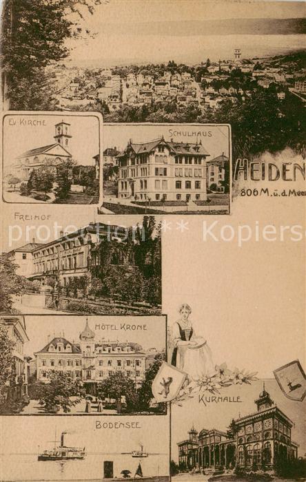 Heiden AR Panorama Kirche Schulhaus Freihof Hotel
