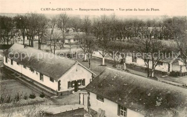 Camp de Chalons 51 Marne Baraquements Militaires vue prise du ha