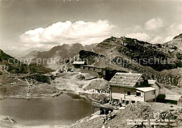 Jochpass 2207m NW Bergsee Jochhütte und Sesselbahn Alpenp