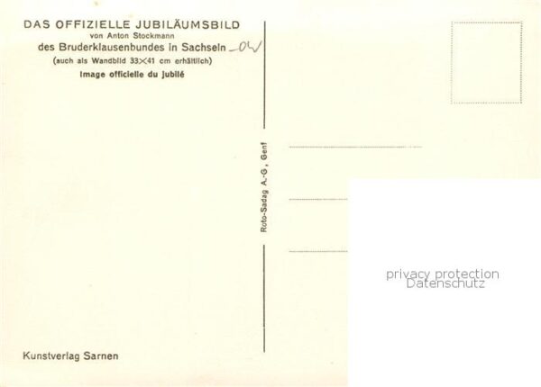 Sachseln OW Offizielles Jubiläumsbild des Bruderkla – Bild 2