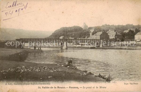 Nouzon Le pont et la Meuse