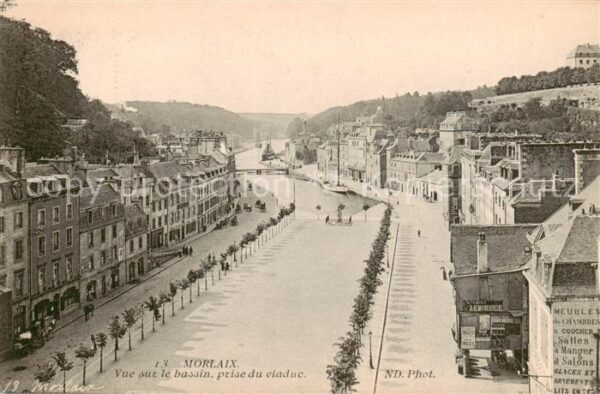 Morlaix 29 Vue sur le bassin prise du viaduc