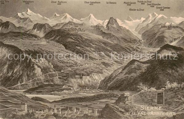 Sierre Siders VS Panorama Val d Anniviers Alpes Valoises