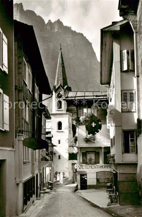 Leukerbad Loueche-les-Bains VS Dorfgasse Kirche