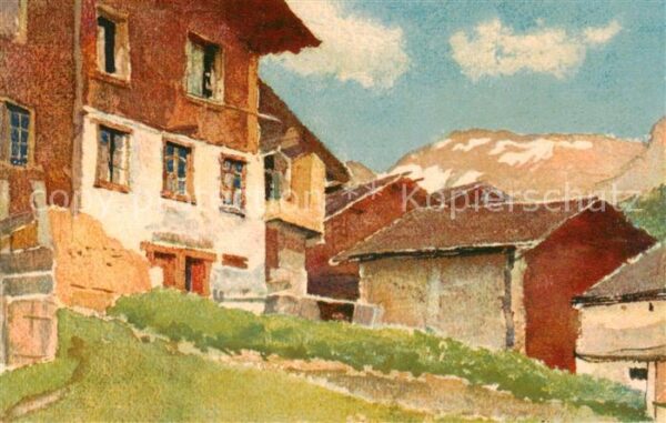 Loueche-les-Bains  Leukerbad VS Motiv Künstlerkarte
