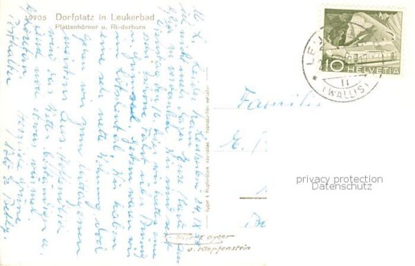 Leukerbad Loueche-les-Bains VS Dorfplatz Plattenhörner und Rinderhorn – Bild 2
