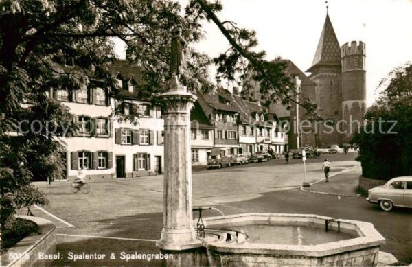 Basel BS Brunnen Spalentor und Spalengraben