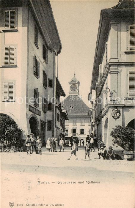 Murten Morat FR Kreuzgasse und rathaus