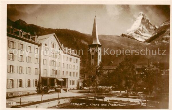 Zermatt VS Kirche und Matterhorn