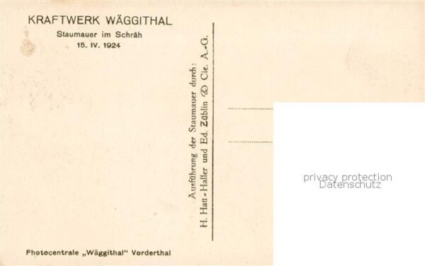 Waeggital Waegital Waeggithal SZ Kraftwerk Wäggithal Staumauer im Schräh – Bild 2